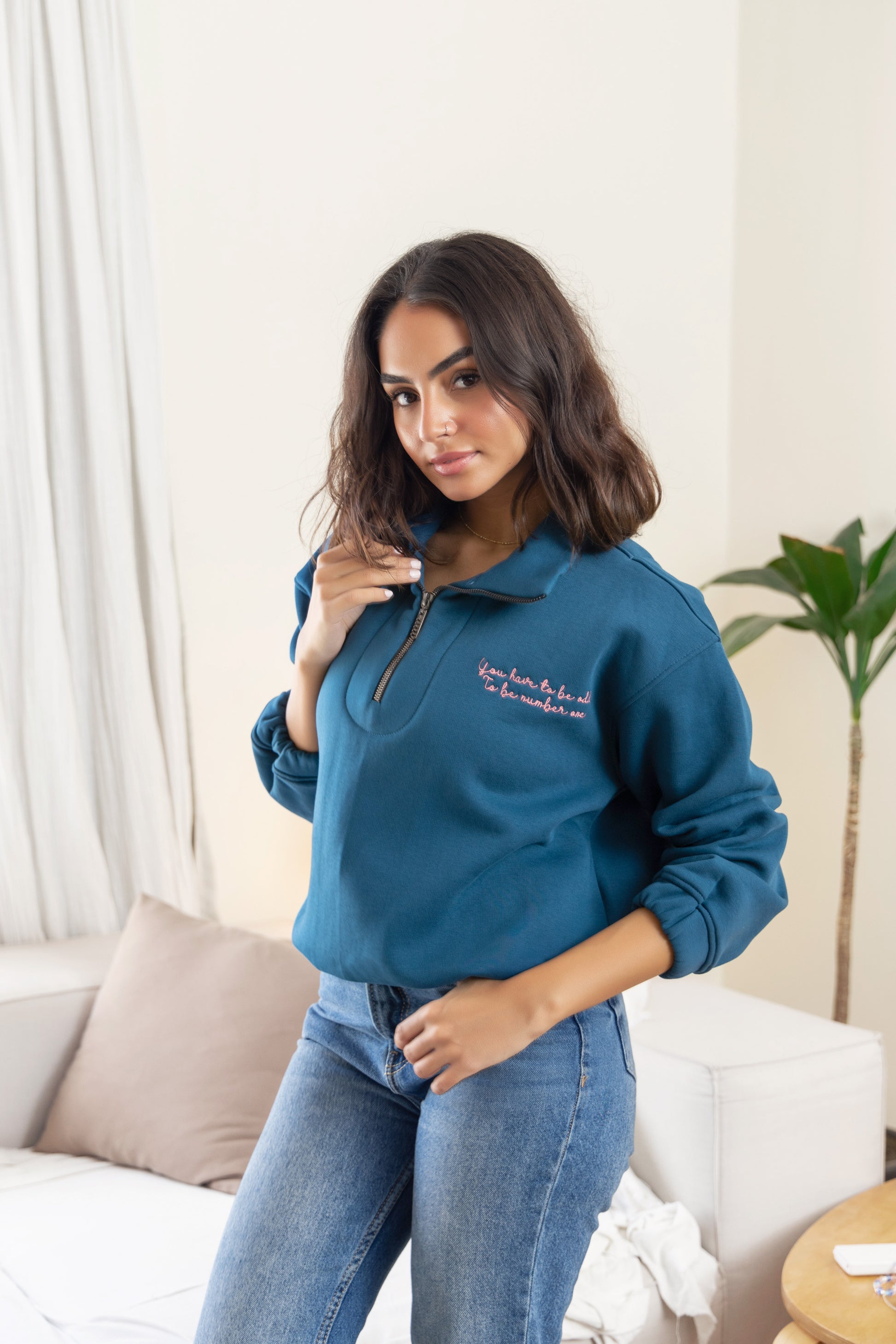 Oversized Sweatshirt - Petroleum - Callista