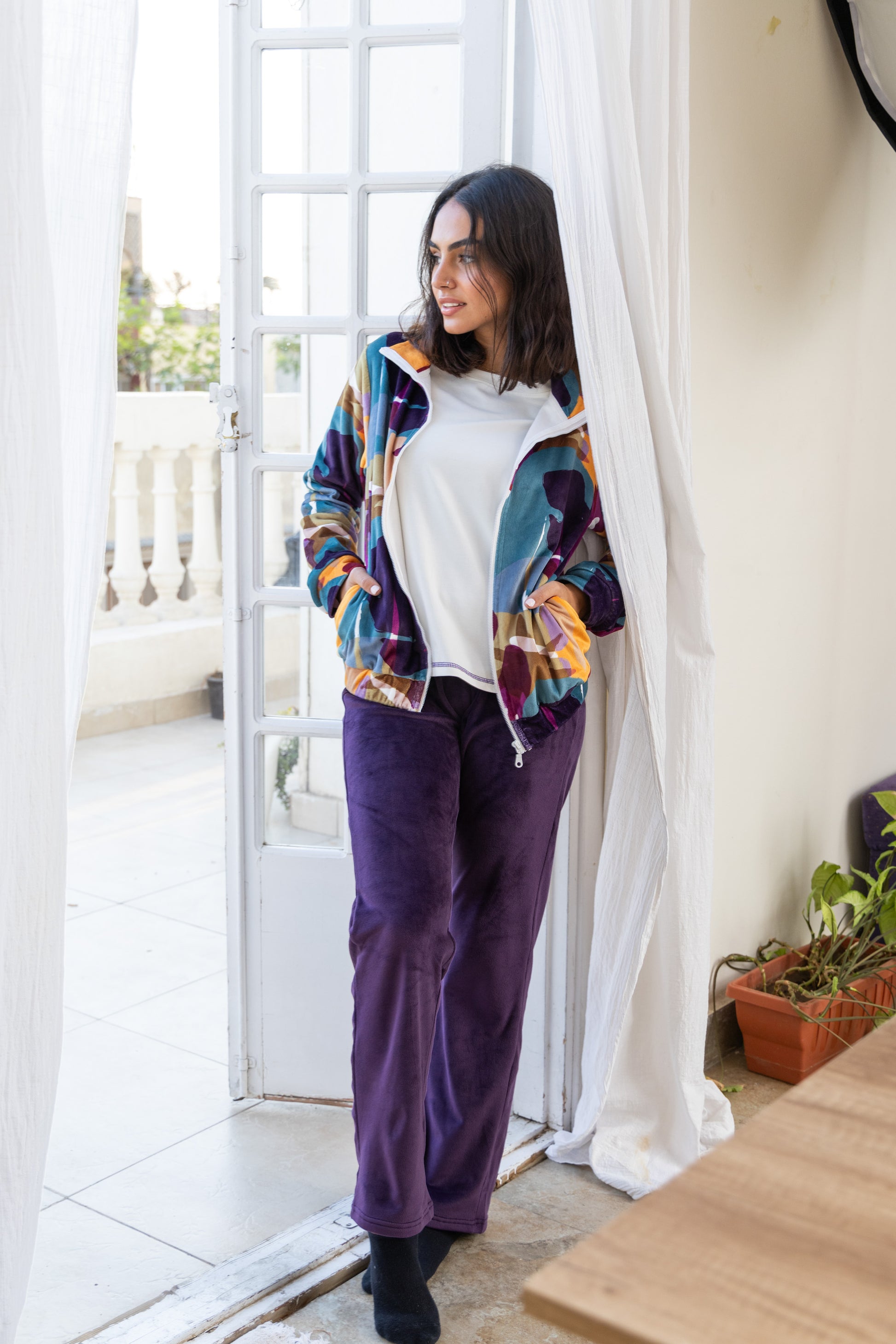 Purple Pajama Jacket - Callista