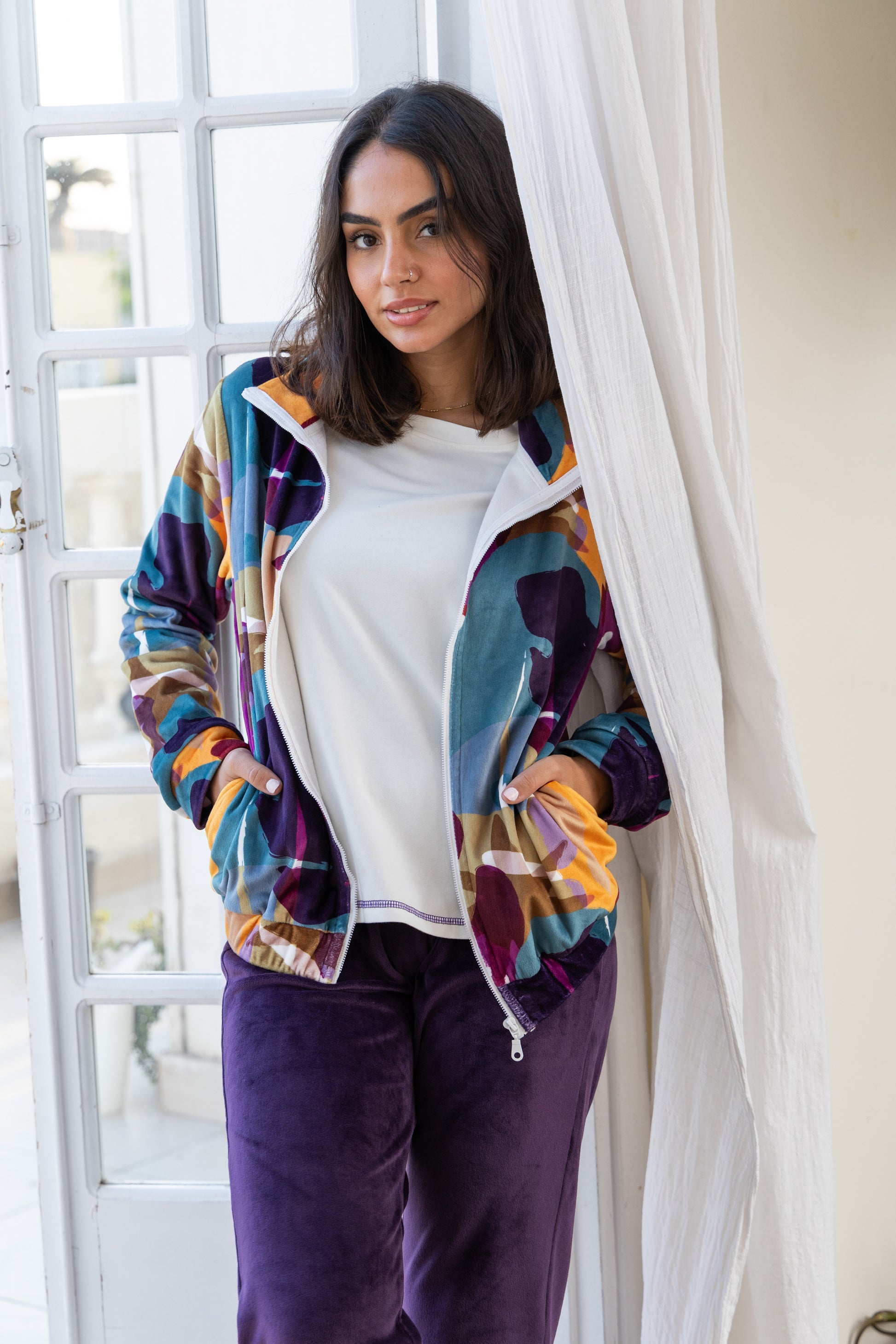 Purple Pajama Jacket - Callista