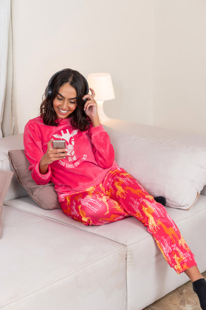 Fuchsia Giraffe Winter PJ - Callista