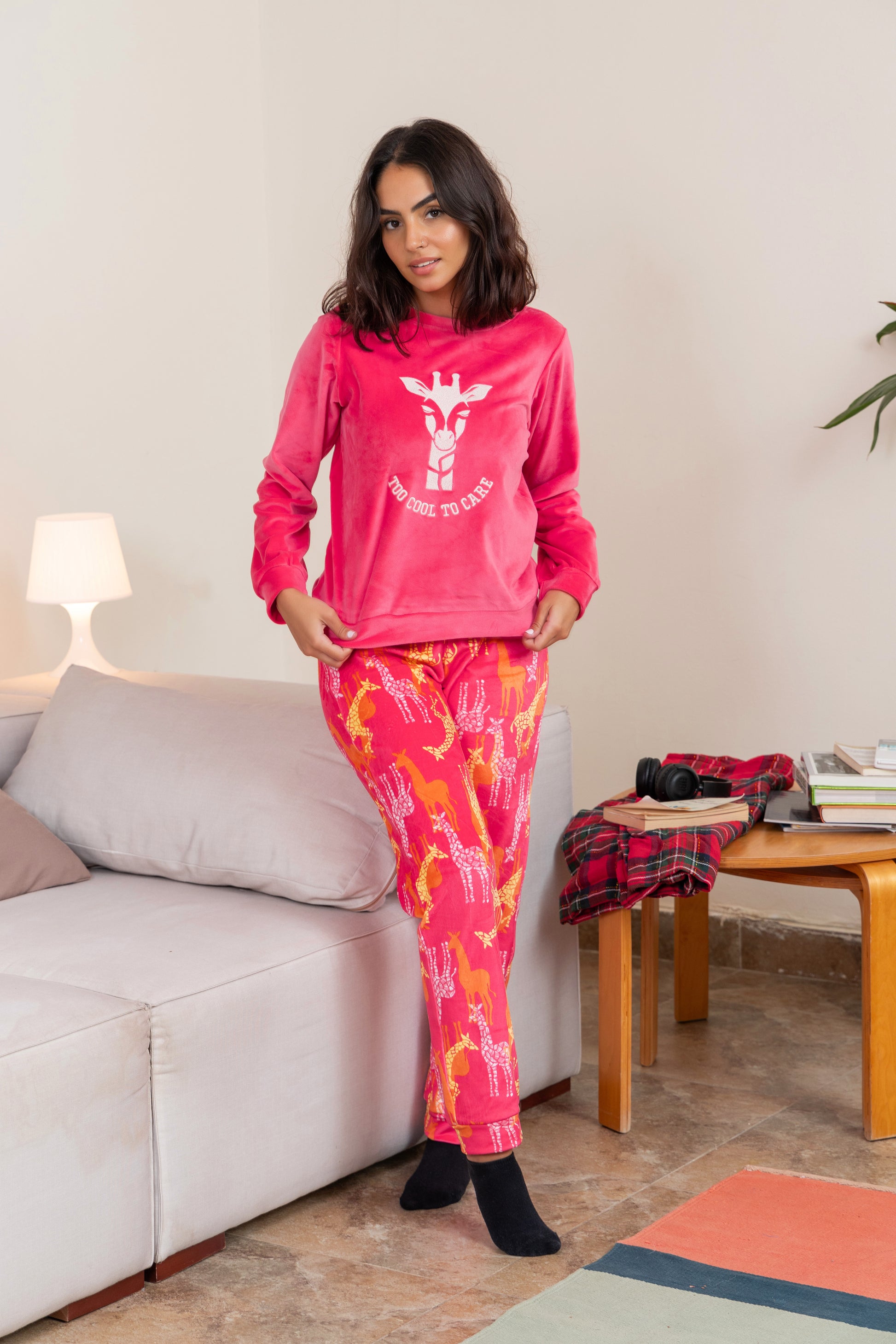 Fuchsia Giraffe Winter PJ - Callista