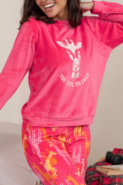 Fuchsia Giraffe Winter PJ - Callista