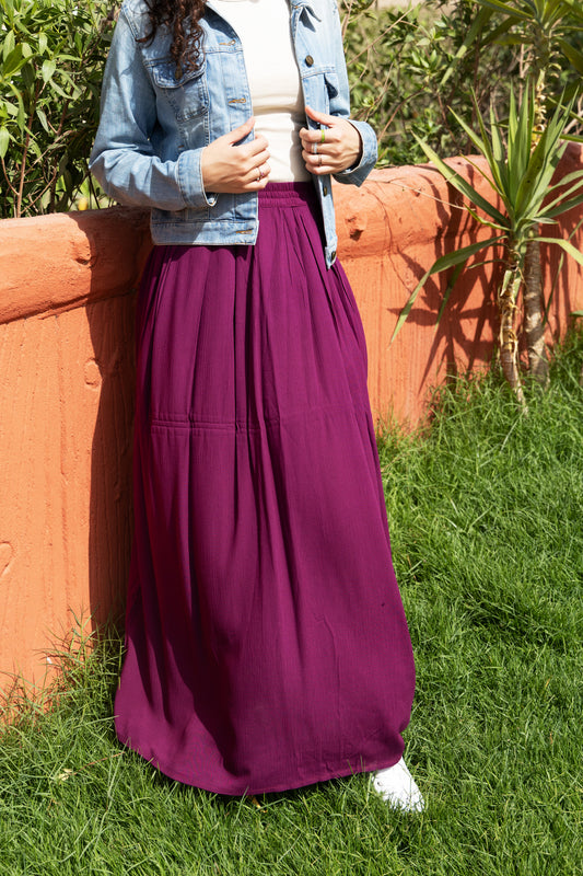 Purple Sunlit Stroll Maxi Skirt