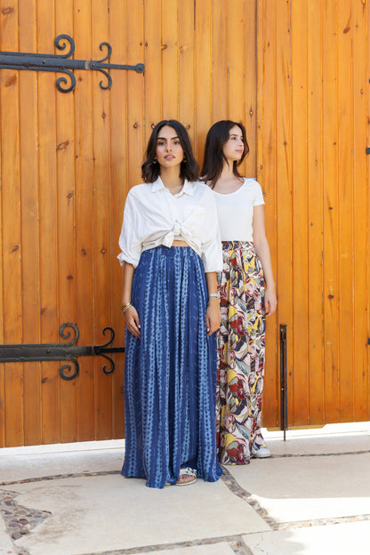 Blue Sunlit Stroll Maxi Skirt