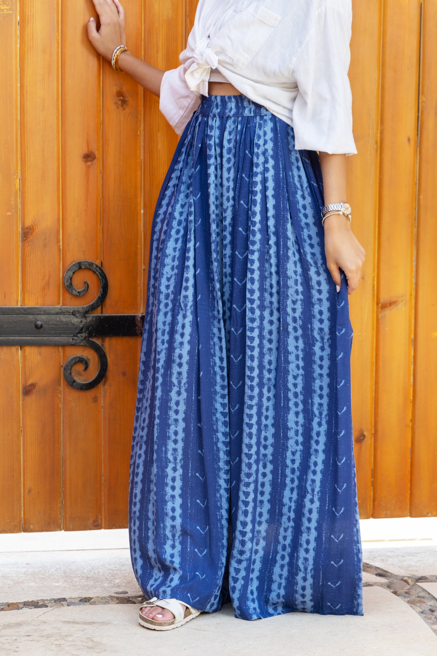 Blue Sunlit Stroll Maxi Skirt